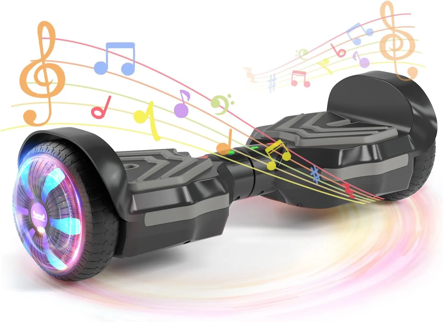 Scooter, Bluetooth Speakers and LED Light-Up Wheels, APP Control, Dual 250W Motors, 8.5 mph Max Speed & 8.5 Miles Max Range, Gifts for Kids Adults Girls Boys