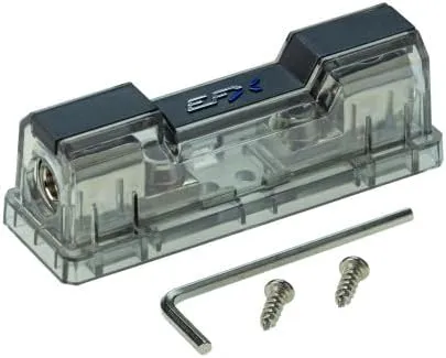 Scosche EFX Delta DFB4 Compact 12V Power Fuse Block - Car Audio Dual Mini ANL Fuse Block 4/8 Gauge in 4/8 Gauge Out - 12 Volt Amp Distribution Block Splitter for Automotive and Marine