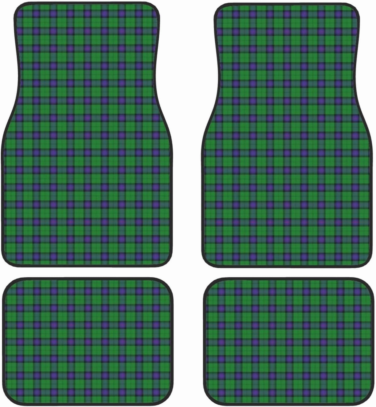 Scottish Clan Armstrong Tartan Plaid Car Front and Rear Floor Mats, Anti Slip Car Mats, Complete Set of 4 Carpets, All Weather Protection