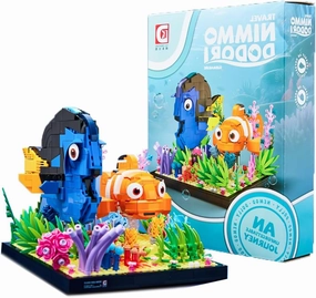 Sea Creature Fish Fank Clownfish Building Sets with Seaweed Starfish Toy, Finding NemoParacanthurus hepatus Dory, Sea Animal Building Kits for 886 PCS