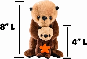 Sea Life Mini (8") Mother and Baby Birth of Life Plush Stuffed Water Ocean Animal (Sea Otter)
