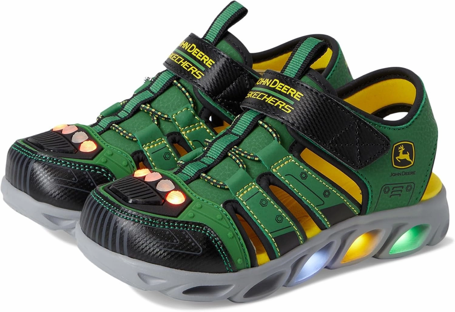 SKECHERS Boy's x John Deere: Hypno-Splash 407070L (Little Big Kid) Sneaker, Green/Black, 3