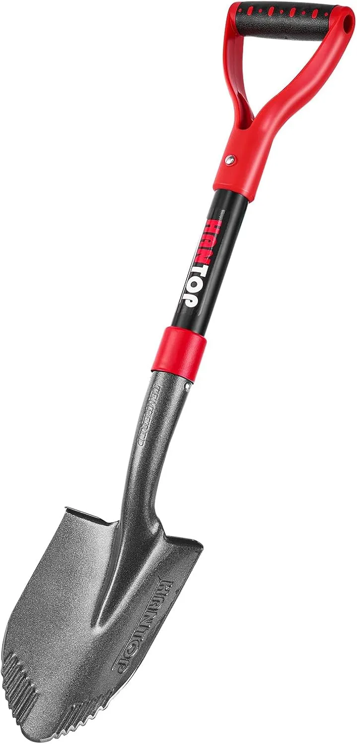 Small Shovel Garden Shovel for Digging Short Handled Round Shovel Survival Shovel for Car, 28 inches