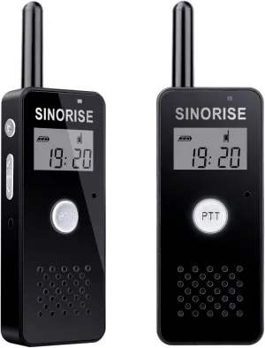 Small Walkie Talkies, Two Way Radio with Earpiece & Mic Set Headsets for Restaurants, Sports & Outdoor Activities, Wearable for Hospitals & Tourism,2 Pack