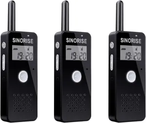 Small Walkie Talkies, Two Way Radio with Earpiece & Mic Set Headsets for Restaurants, Sports & Outdoor Activities, Wearable for Hospitals & Tourism,3 Pack