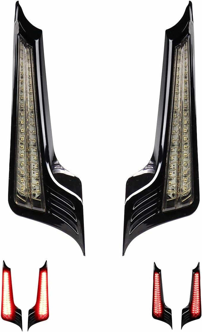 Smoked Fascia Panels Filler LED Brake Tail Lights, Auxiliary Support Insert Turn Signal Lights for Harley FLTRX Road Glide street glide Touring 2014-2023