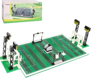 Soccer Playset Building Blocks, Football Court Baseplate Brick with Football Goals, launchers Bricks, 2 Footballs, Soccer Building Bricks SetCompatible with Major Brands