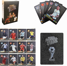 Soccer Trading Cards 2024–2025 – Black (55/Pack) Featuring HD Waterproof Printing of Top Star Soccer Players – Football Card Set for Fans, Friends & Collectors – Not Original