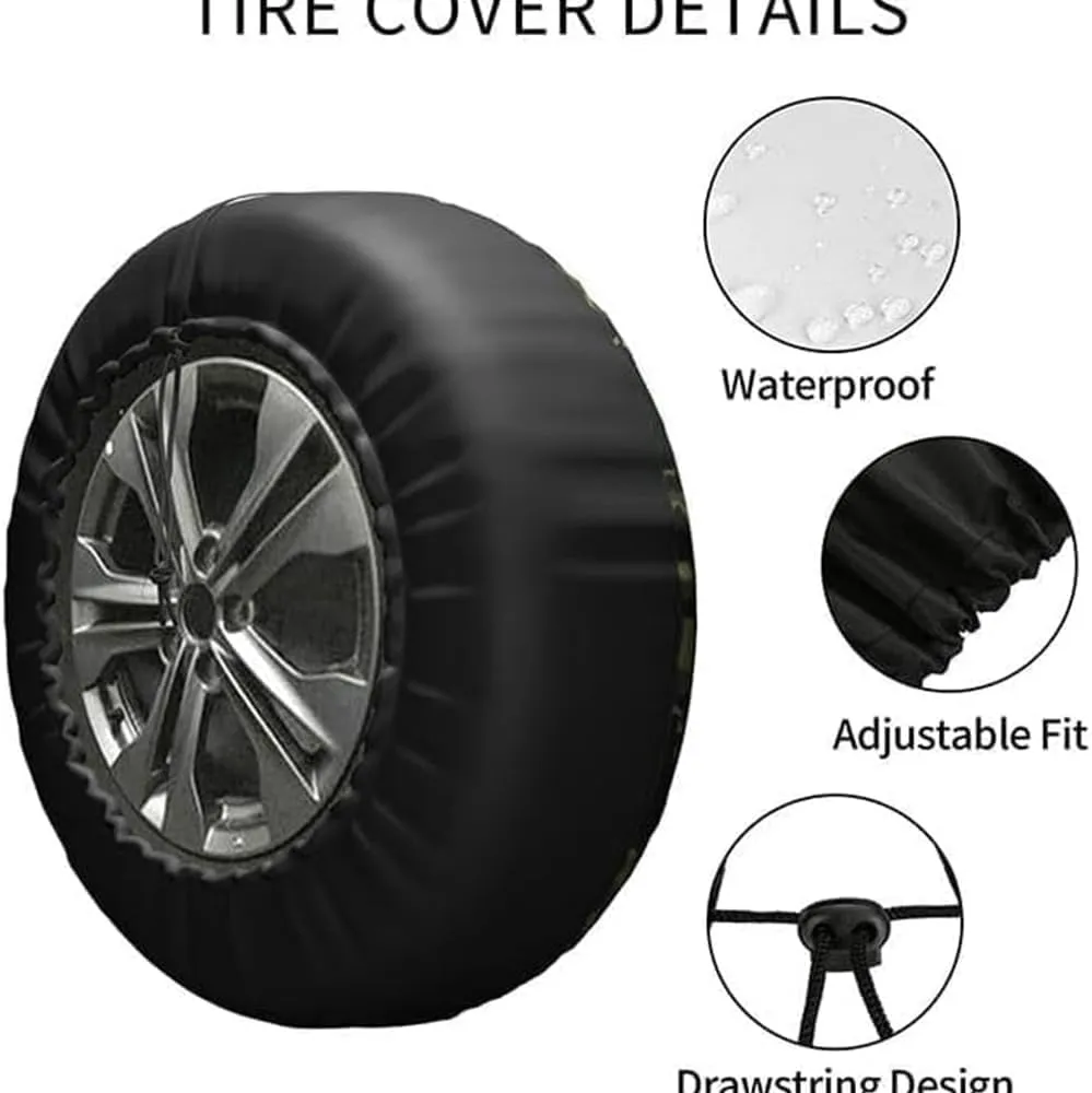 Spare Tire Covers for Mitsubishi Pajero iO/Pinin 1998-2007, Tire Covers Tire Protector Cover Wheel Tire Durable Exterior Storage Accessories, Automobile Spare Tire Covers,14in
