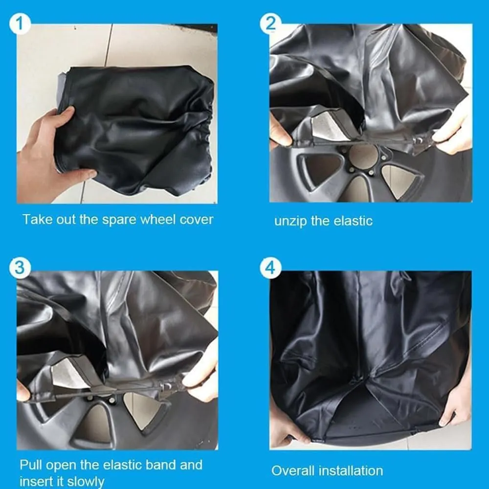 Spare Tire Covers for Mitsubishi Pajero iO/Pinin 1998-2007, Tire Covers Tire Protector Cover Wheel Tire Durable Exterior Storage Accessories, Automobile Spare Tire Covers,14in