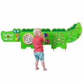 SPARK & WOW Crocodile Activity Wall Panels - Ages 18m  - Montessori Sensory Toy - 8 Activities - Busy Board - Toddler Room Decor