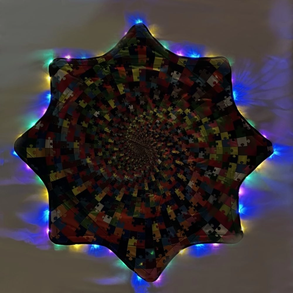 Spark Flow Star - 28" Diameter - Rechargeable Multi-Colored LED Lights - 3 Modes (Eternal Pieces)
