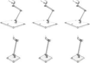 SPARKSTOY Dual Size Action Figure Stand 1PK(3 Pieces, 6 Stands), Compatible with 6"-12" Figure Doll Stand, 340° Angle Universal 3mm Joint for Anime Flight Stand (Color - Transparent)