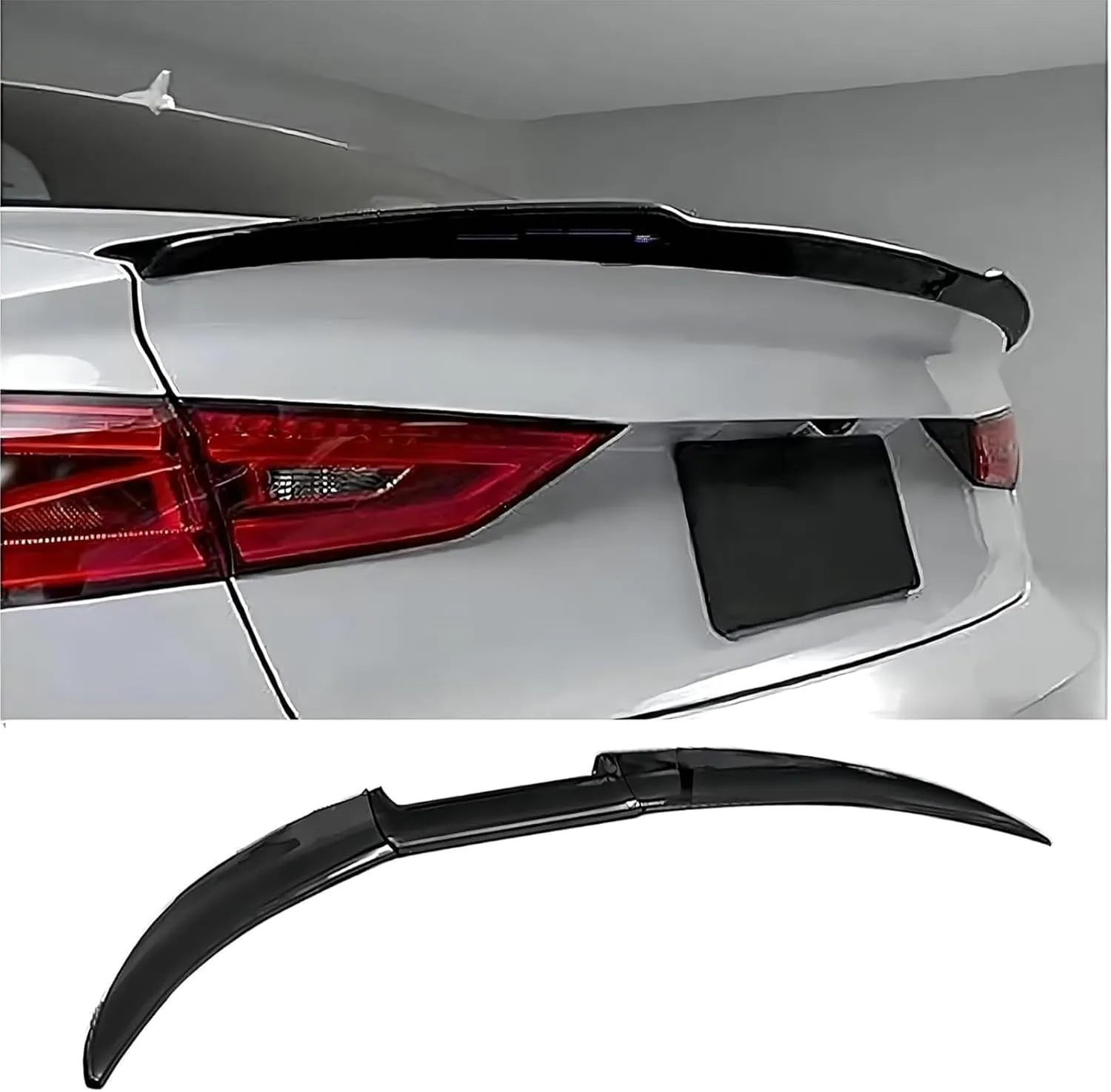 Spoiler for Daewoo Nexia (KLETN, Facelift 2008) 2008 2009 2010 2011 2012 2013, Car Spoiler Waterproof Durable Anti-Collision Easy to Install Car Accessories,Gloss Black