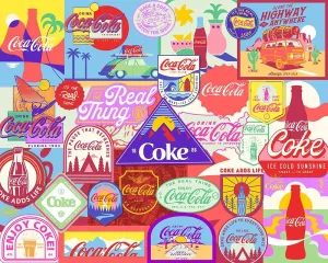 Springbok Coca-Cola Outdoor Escape 1000 Piece Puzzle for Adults - Colorful Coca Cola Collage