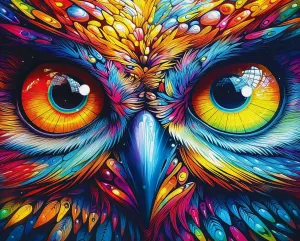 Springbok Look of The Wild 1000 Piece Jigsaw Puzzle for Adults - Vivid Fantasy Owl Face by Artist Michael Warn - Finished Size of 30" x 24"