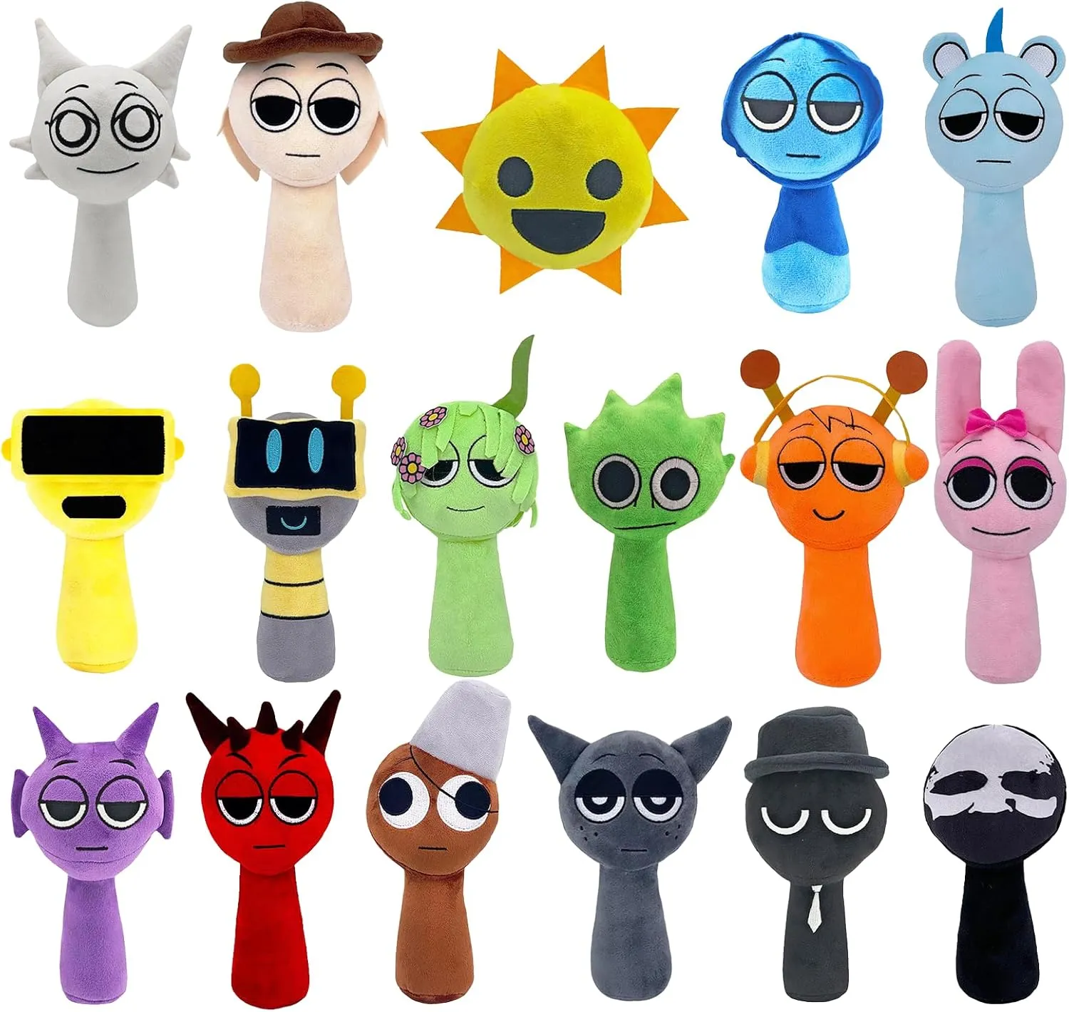 Sprunki Game Plush,Sprunki Plushies Cute Stuffed Animals Pillow Plush Figure Sprunki Toys Doll Fun Gifts for Kids Adult Playtime 17 Pcs