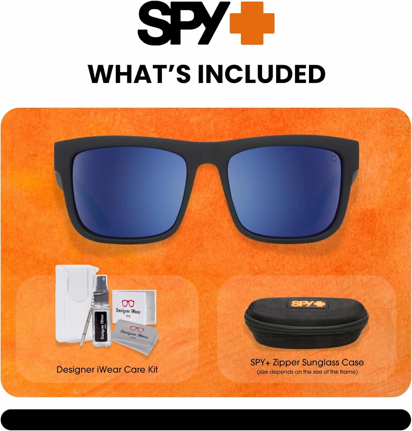 SPY Discord Rectangular Sunglasses for Men   BUNDLE with Designer iWear Eyewear Kit