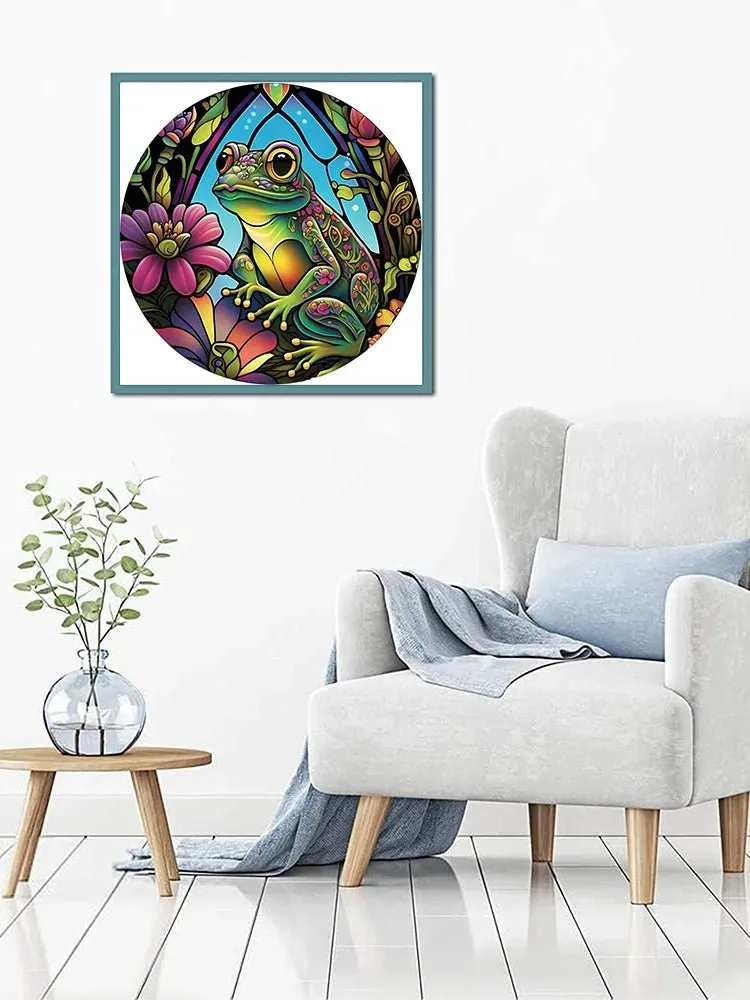 Stained Glass 'Cute Little Frog' 3D Wood Jigsaw Puzzle
