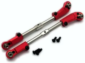 Stainless Steel Adjustable Turnbuckle Tie Rod Steering Link with Aluminum Ends Red for Arrma 1/8 Kraton Outcast Notorious Talion 1/7 Fireteam AR340071 AR330230