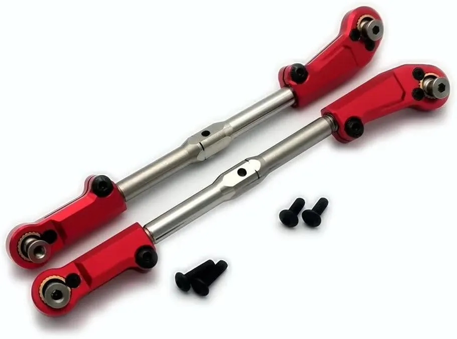 Stainless Steel Adjustable Turnbuckle Tie Rod Steering Link with Aluminum Ends Red for Arrma 1/8 Kraton Outcast Notorious Talion 1/7 Fireteam AR340071 AR330230