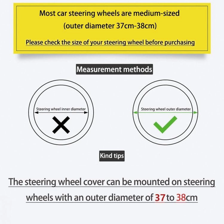 Steering Wheel Cover for Mazda Biante 2008-2018, Microfiber Leather Car Wheel Cover, Breathable Durable Black Steering Wheel Cover Women/Men (14.5-15inch),C