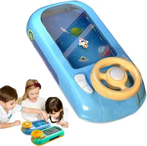 Steerjoy Driving Simulator, Toddler Steering Wheel Toy, Simulated Racing Car Game with Sound (Blue)