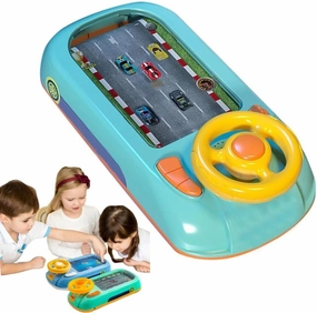 Steerjoy Driving Simulator, Steer Joy Driving, toddler steering wheel toy, Simulated Driving Racing Car Game with Sound (Green)