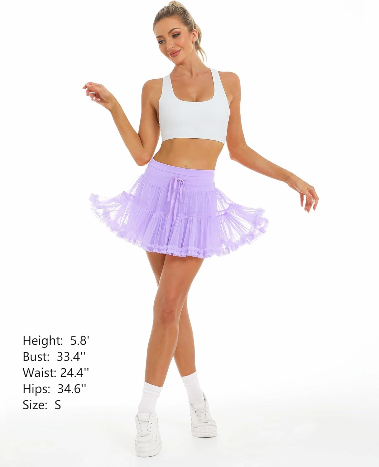 Stelle Women's High Waist Athletic Skorts with Shorts Pockets Ruffle Hem Flowy Skirts Mini Tiered Short Skirt Casual Summer