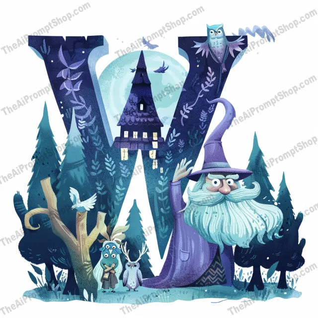 Storybook Alphabet Letters AI MidJourney Image Prompt, 9166