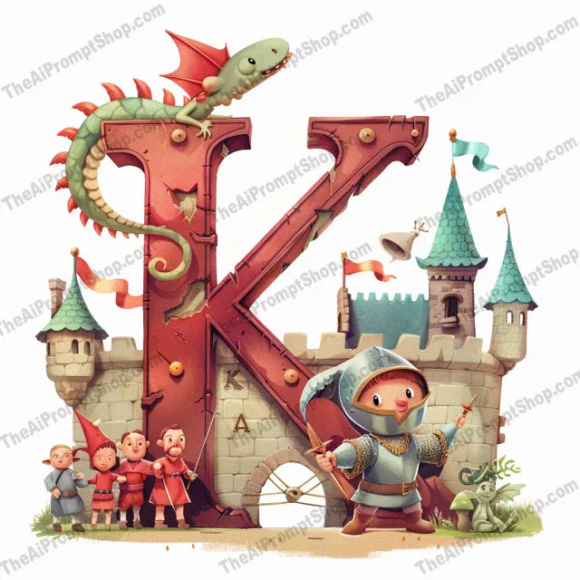 Storybook Alphabet Letters AI MidJourney Image Prompt, 9166