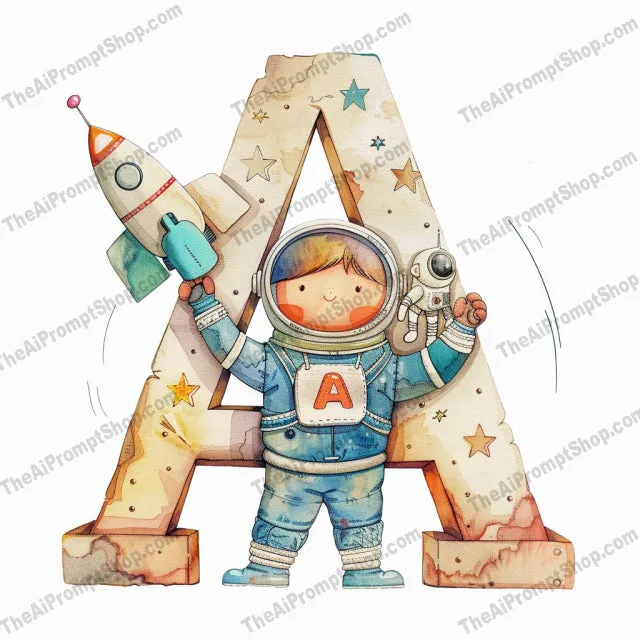 Storybook Alphabet Letters AI MidJourney Image Prompt, 9166
