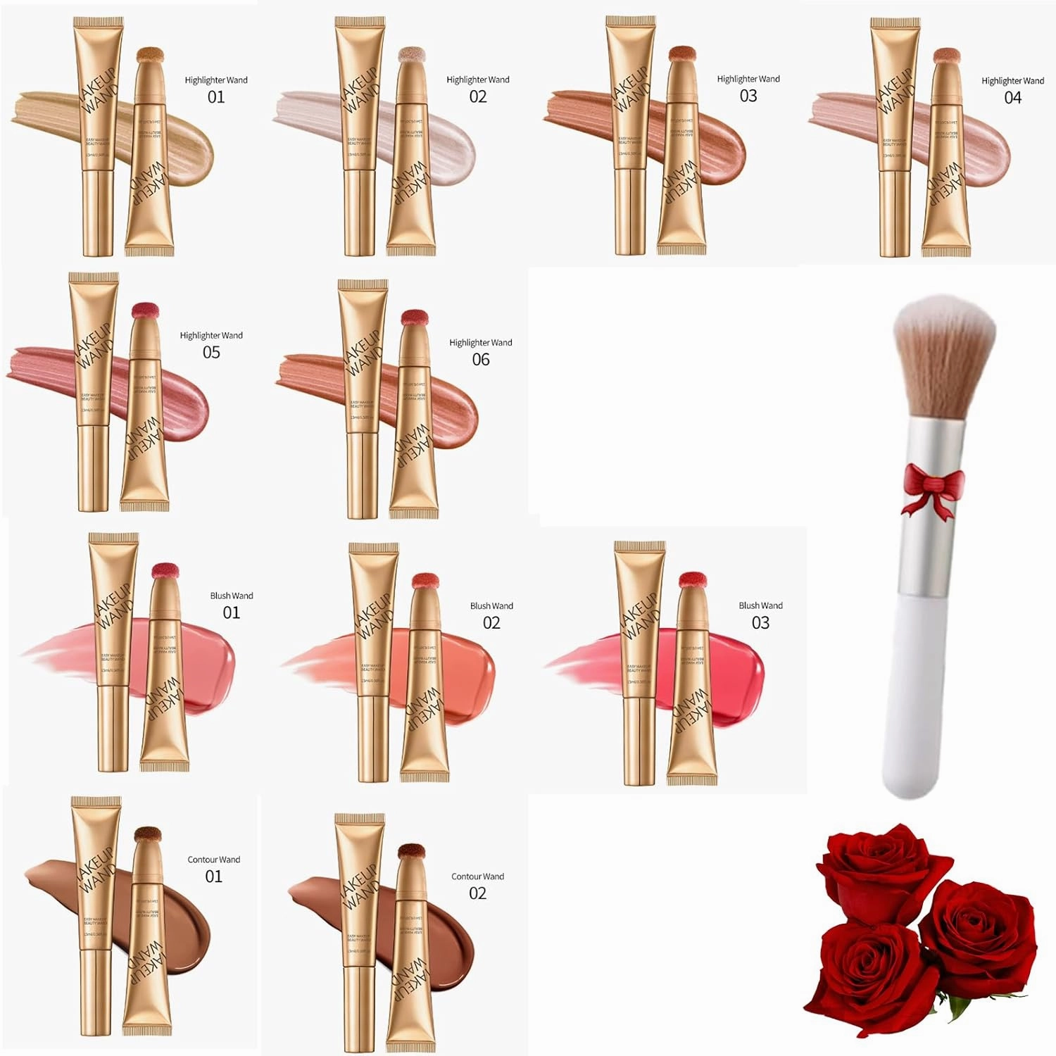 Summaryas Contour Wand & Blush Wand Duo, 2 In 1 Liquid Contour Wand Duo for Women, with Applicator Waterproof (4 5 6)