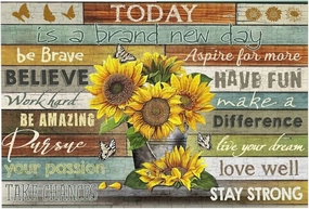 Sunflower Inspirational Jigsaw Puzzles Plants Flower Motivational Jigsaw Puzzles for Adults and Teenagers Fun Family Game Motivational Toy Educational Intellectual