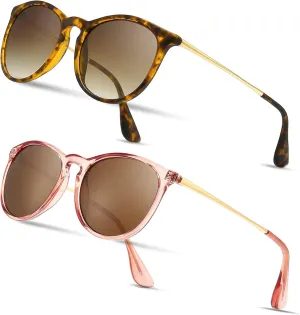 SUNGAIT Vintage Round Sunglasses for Women Men Classic Retro Designer Style