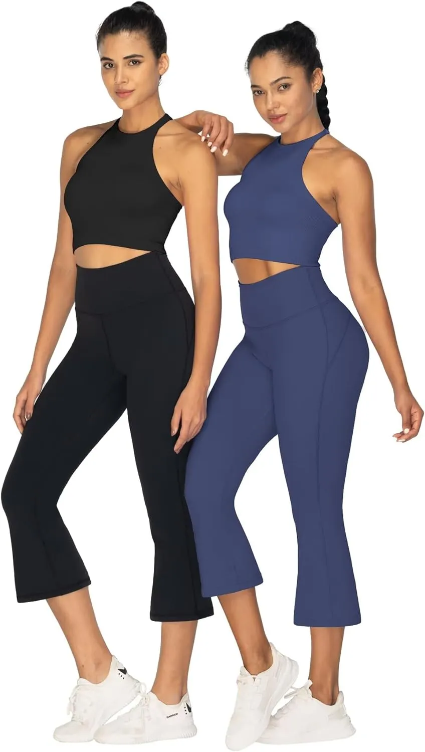 Sunzel High Waist Mini Flared Leggings for Women, Tummy Control Casual Flare Yoga Pants for Yoga Workout Gym