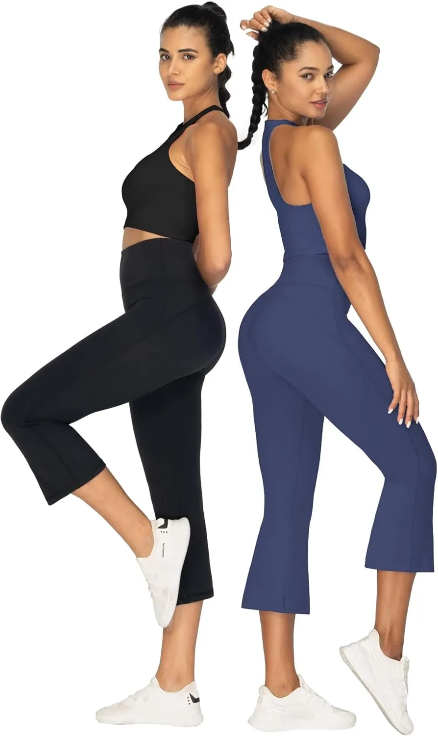 Sunzel High Waist Mini Flared Leggings for Women, Tummy Control Casual Flare Yoga Pants for Yoga Workout Gym