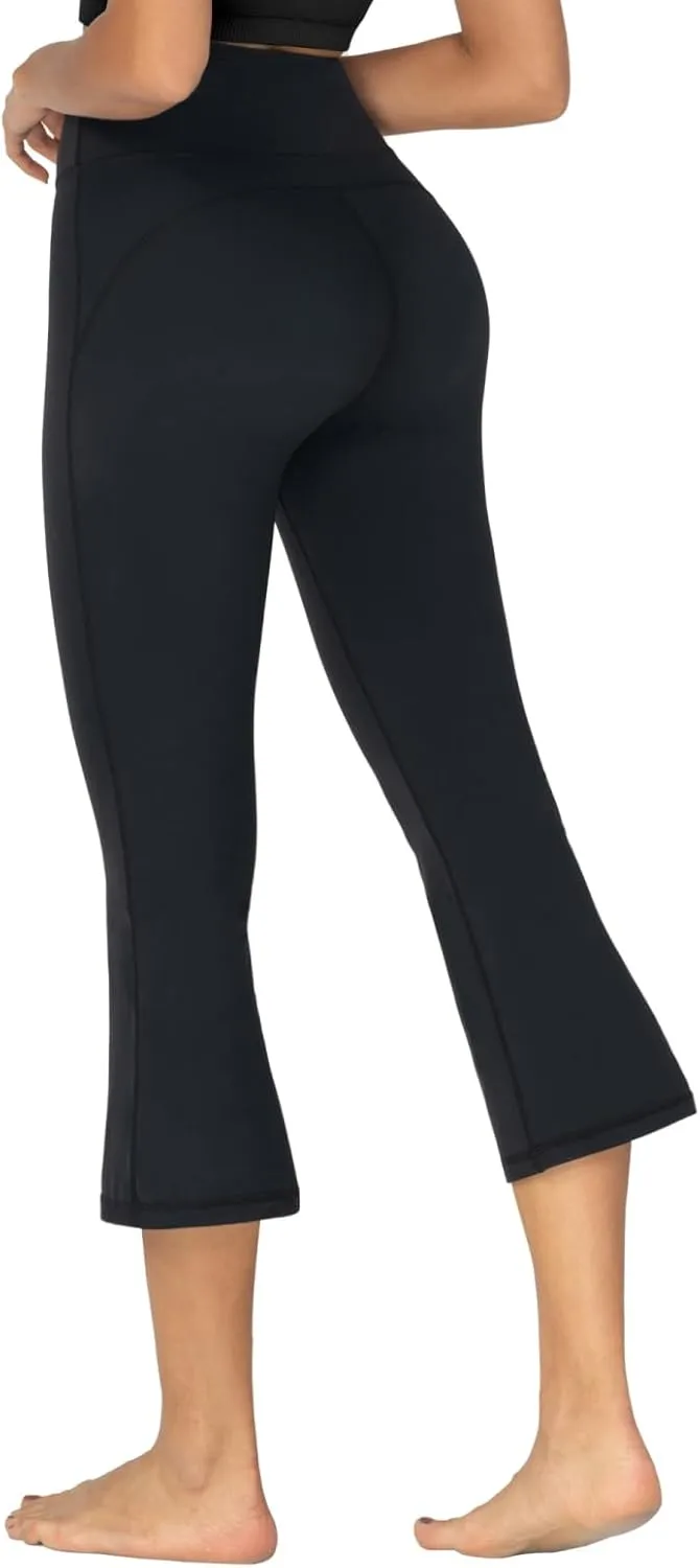Sunzel High Waist Mini Flared Leggings for Women, Tummy Control Casual Flare Yoga Pants for Yoga Workout Gym