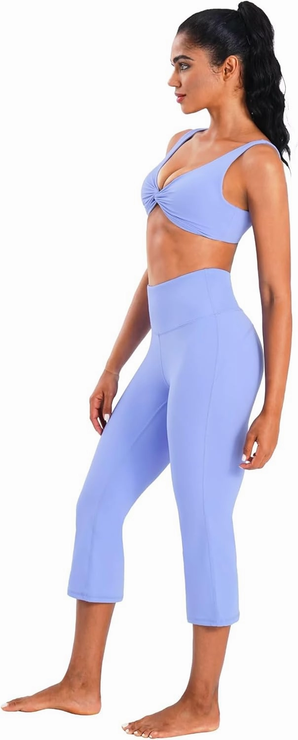 Sunzel High Waist Mini Flared Leggings for Women, Tummy Control Casual Flare Yoga Pants for Yoga Workout Gym