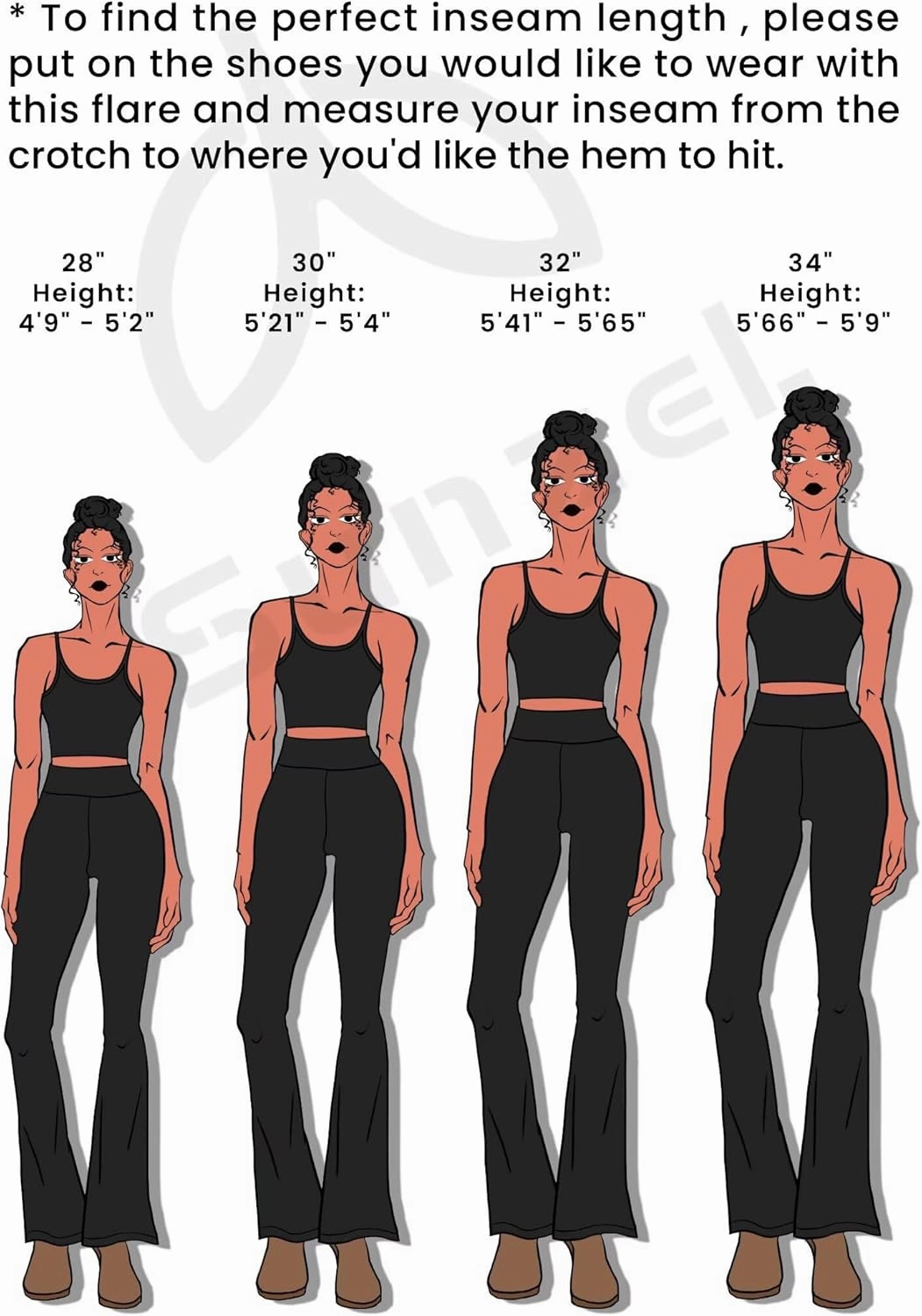 Sunzel High Waisted Mini Flare Leggings for Women, Workout Bootcut Flared Yoga Pants with Tummy Control for Casual Gym