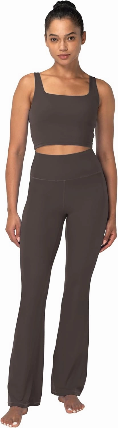 Sunzel Mini Flare Leggings for Women, High Waist Yoga Pants with Tummy Control, Casual Gym Workout Bootcut Leggings