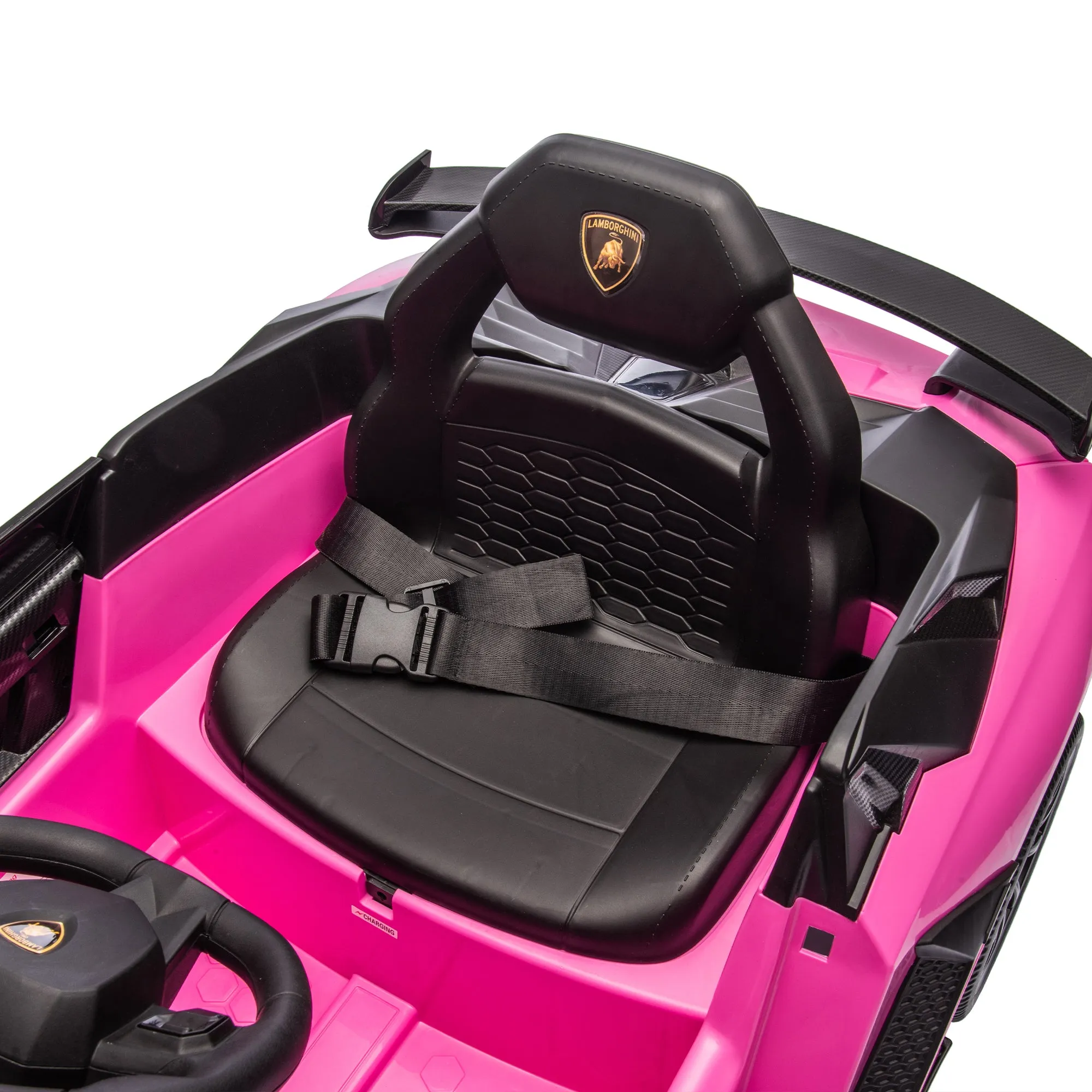 SUSIELADY 12V Kids Ride on Car, Licensed Lamborghini, with Remote Control, Hydraulic Pressure Door, Slow Start, Bluetooth, Music, for Kids Aged 3 