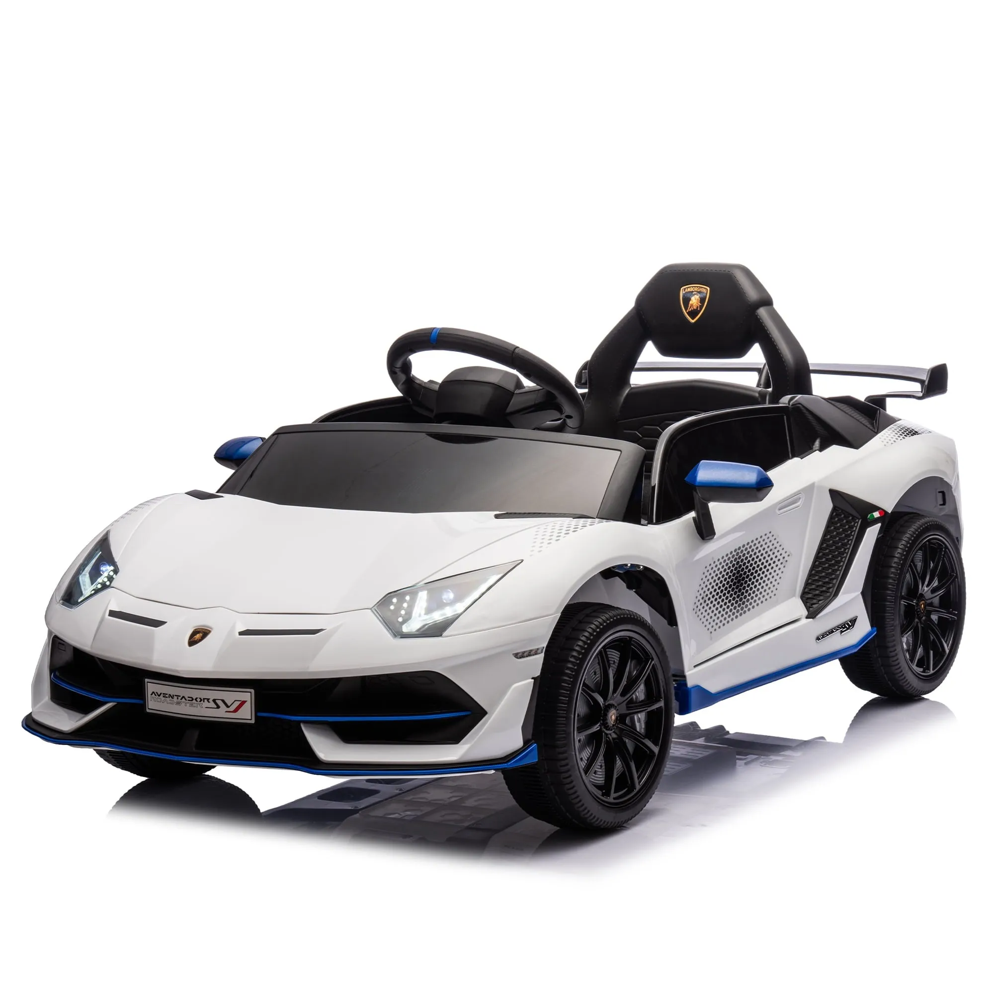 SUSIELADY 12V Kids Ride on Car, Licensed Lamborghini, with Remote Control, Hydraulic Pressure Door, Slow Start, Bluetooth, Music, for Kids Aged 3 