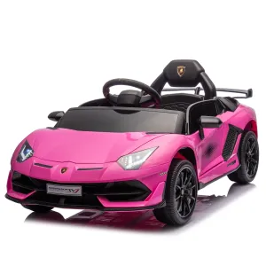 SUSIELADY 12V Kids Ride on Car, Licensed Lamborghini, with Remote Control, Hydraulic Pressure Door, Slow Start, Bluetooth, Music, for Kids Aged 3 