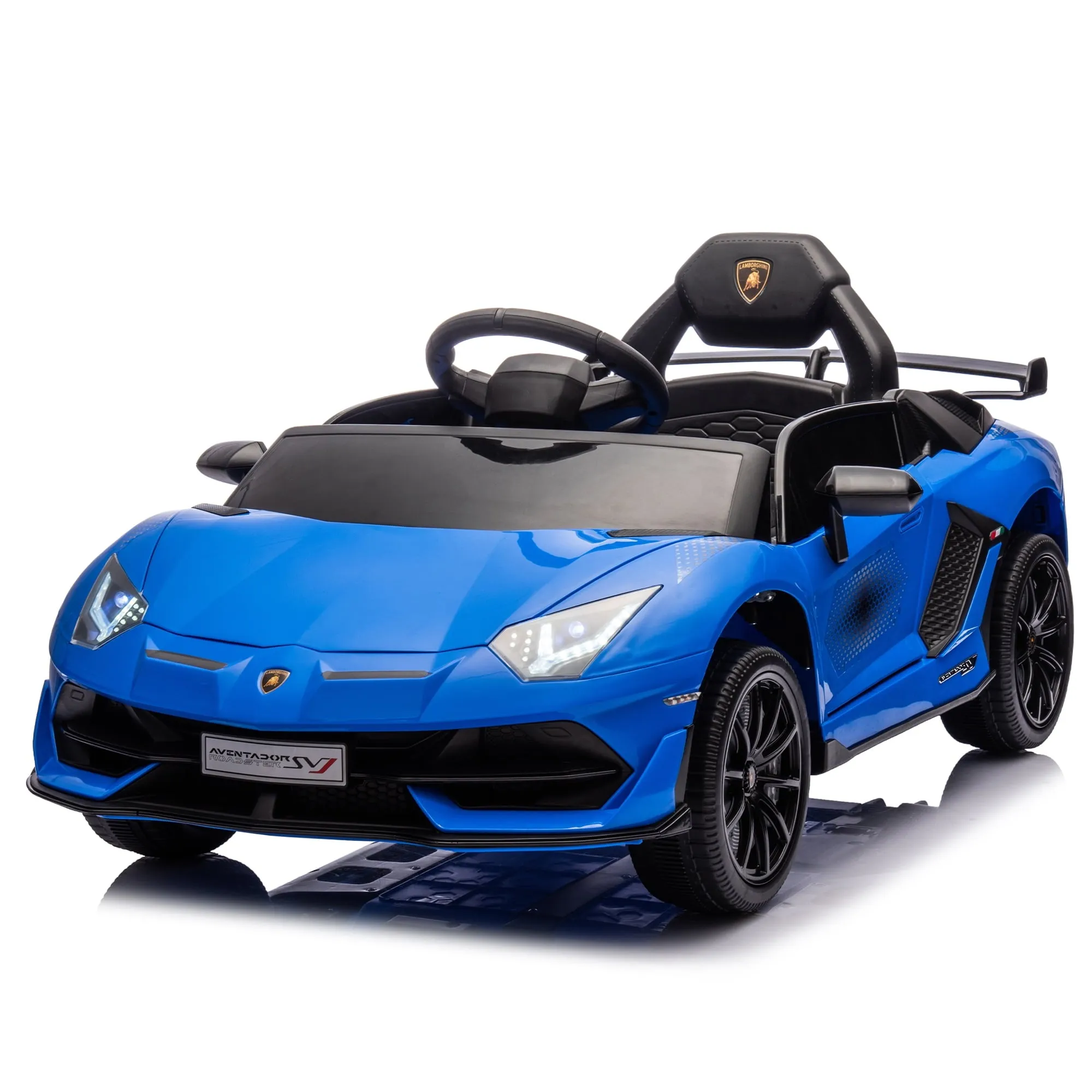 SUSIELADY 12V Kids Ride on Car, Licensed Lamborghini, with Remote Control, Hydraulic Pressure Door, Slow Start, Bluetooth, Music, for Kids Aged 3 