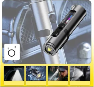 Taclitess Mini – The Ultimate Everyday Micro Tool, Taclite Mini, Ignition, Rechargeable LED Magnetic Super Bright Tactical Flashlight, 9 Levels of Adjustment, Four Colors Light (Black)