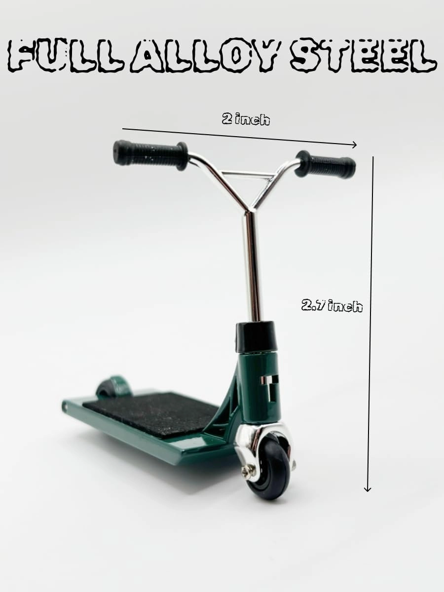 TAILWHIP Finger Scooter Metal, Durable Mini Scooter for Incredible Tricks, Compatible with Tech Deck Fingerboards, Bikes & Skatepark, Improve Hand Motor Skills, Perfect Toy for Kids & Adults, Green