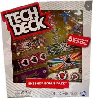 TECH DECK Sk8shop Bonus Pack Mini Finger Skateboard Multi Pack 2022 Series (The Heart Supply (Sk8shop Bonus Pack))