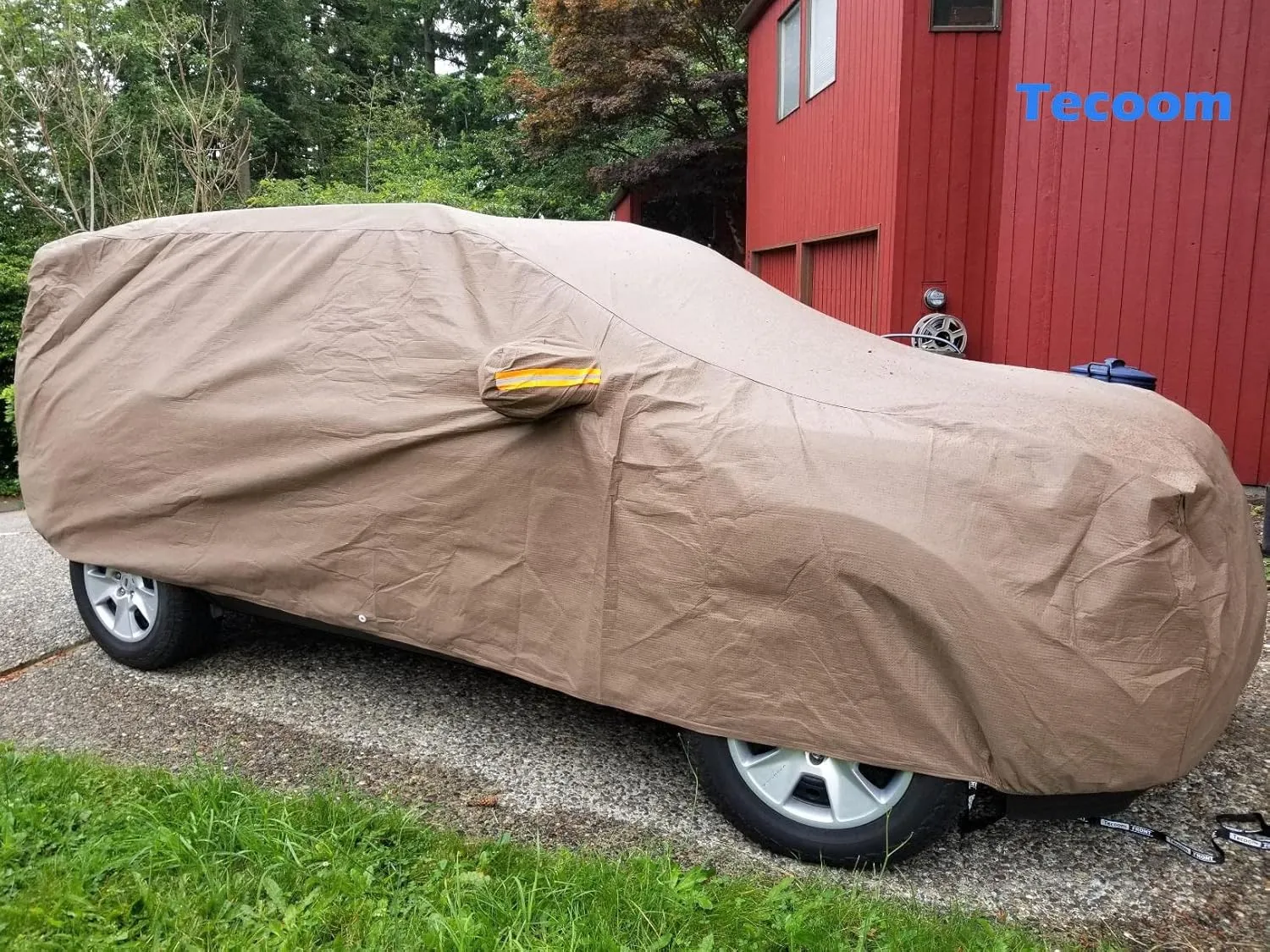 Tecoom Thick Shell Truck Pickup Car Cover Waterproof Windproof with Straps Buckles Antenna Patch Fit for Ford F150 Ram 1500 Chevy Silverado Toyota Tundra GMC Sierra Full Size Truck Length Up to 245"