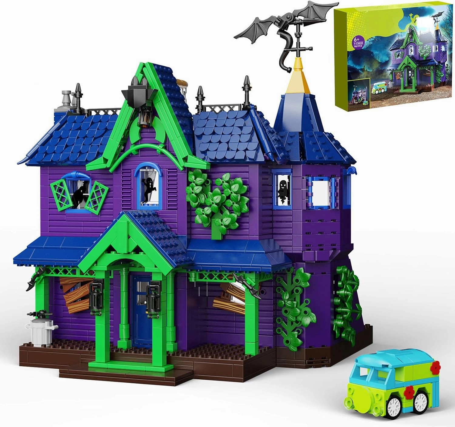 Terror Palace Castle Haunted House Building Blocks Set - 1461 Pieces STEM Educational Toy for Kids Ages 6-12, Creative Construction Kit, Compatible with Major Brands